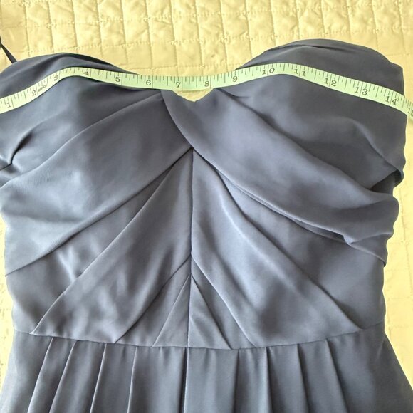 Hailey Paige Occasions Strapless Blue Chiffon Gown Dress Size 2 - Picture 9 of 10